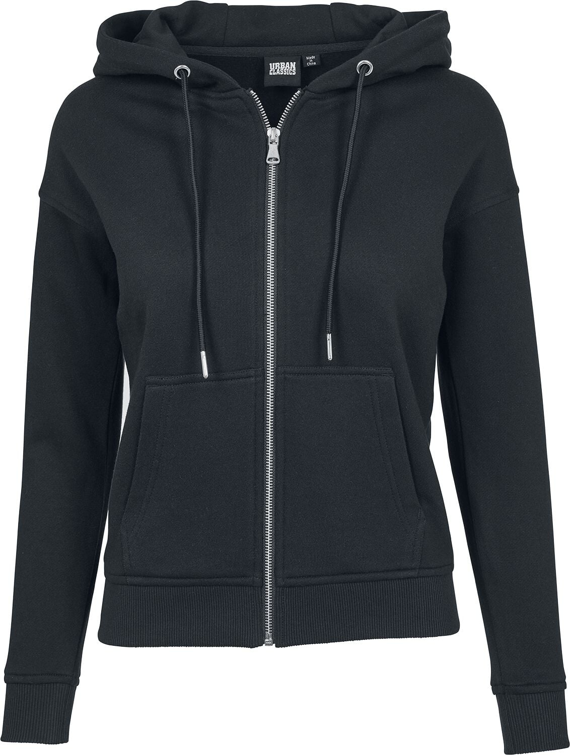Sweat-shirt zippé à capuche  de Urban Classics - Sweat À Capuche Femme Zippé - XS à XL - pour Femme - noir - Urban Classics