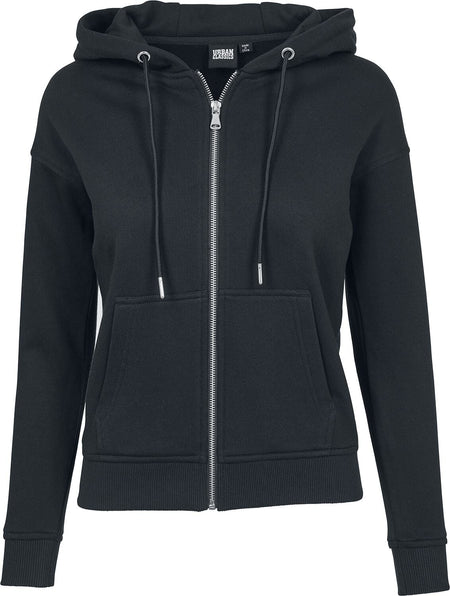 Sweat-shirt zippé à capuche  de Urban Classics - Sweat À Capuche Femme Zippé - XS à XL - pour Femme - noir - Urban Classics