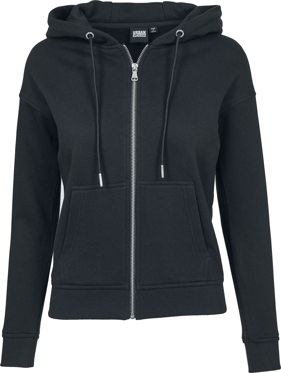 Sweat-shirt zippé à capuche  de Urban Classics - Sweat À Capuche Femme Zippé - S à XL - pour Femme - noir - Urban Classics