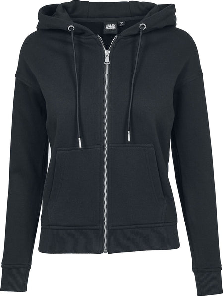 Sweat-shirt zippé à capuche  de Urban Classics - Sweat À Capuche Femme Zippé - S à XL - pour Femme - noir - Urban Classics