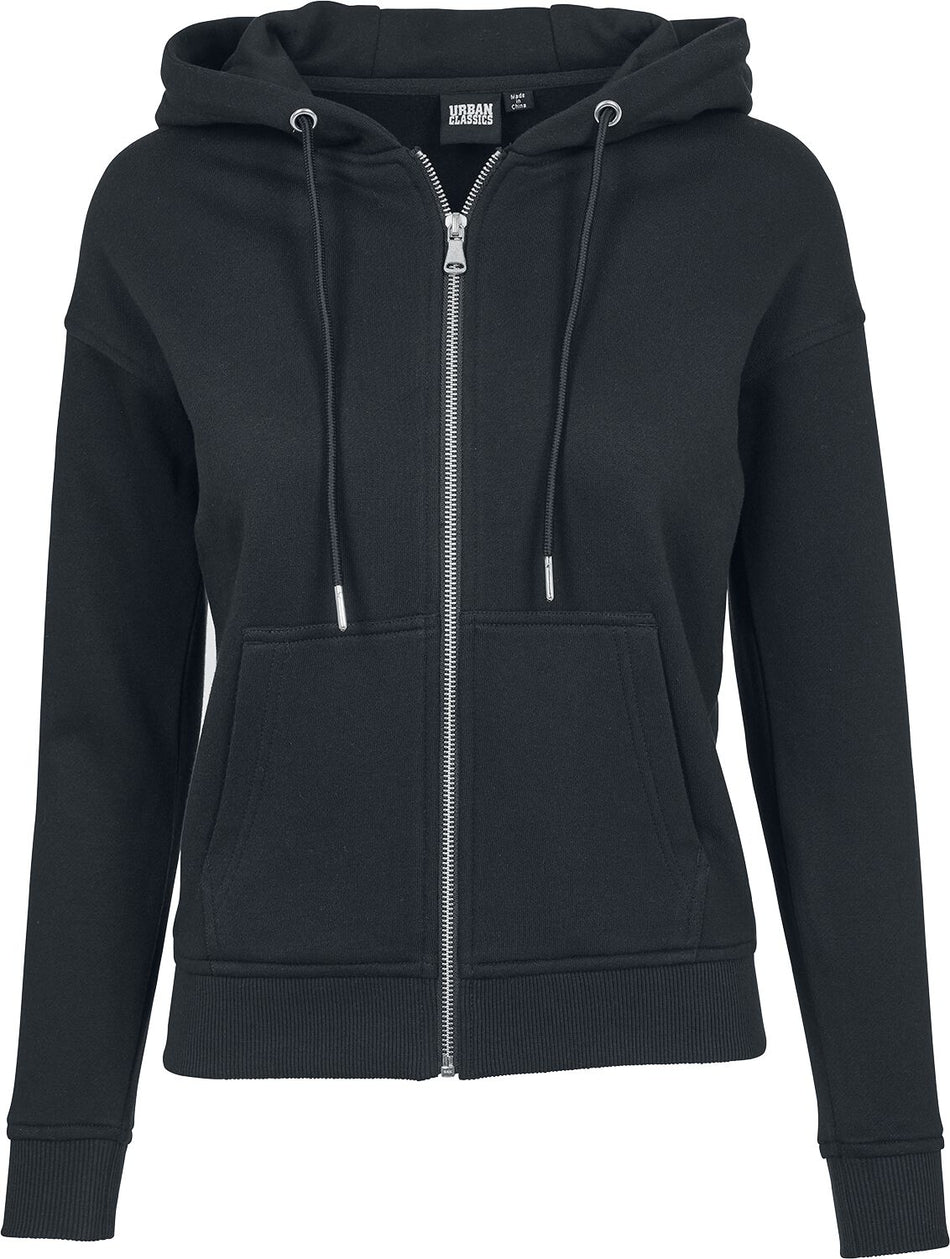 Sweat-shirt zippé à capuche  de Urban Classics - Sweat À Capuche Femme Zippé - S à XL - pour Femme - noir - Urban Classics