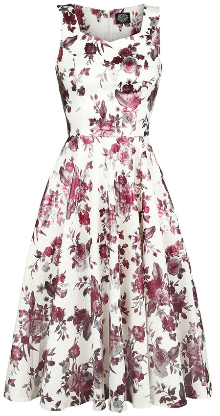 Robe mi-longue Rockabilly de H&R London - Robe Swing Aphorodite Metallic - XS à 6XL - pour Femme - blanc - H&R London