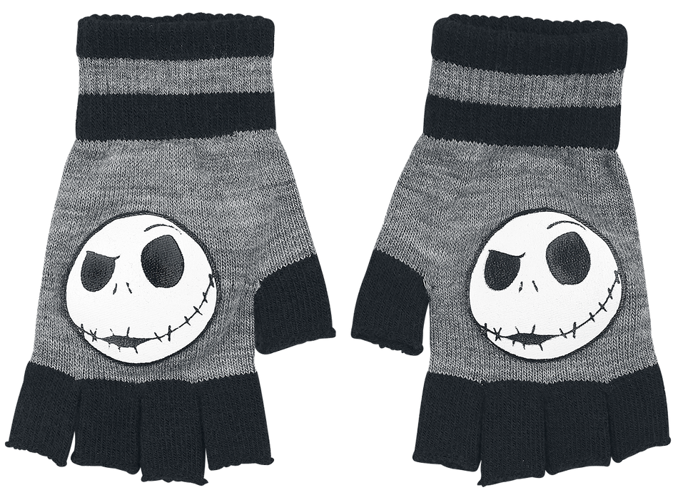 Mitaines Disney de L'Étrange Noël De Monsieur Jack - Jack Face - pour Unisexe - gris chiné/noir - L'Étrange Noël De Monsieur Jack - View 2