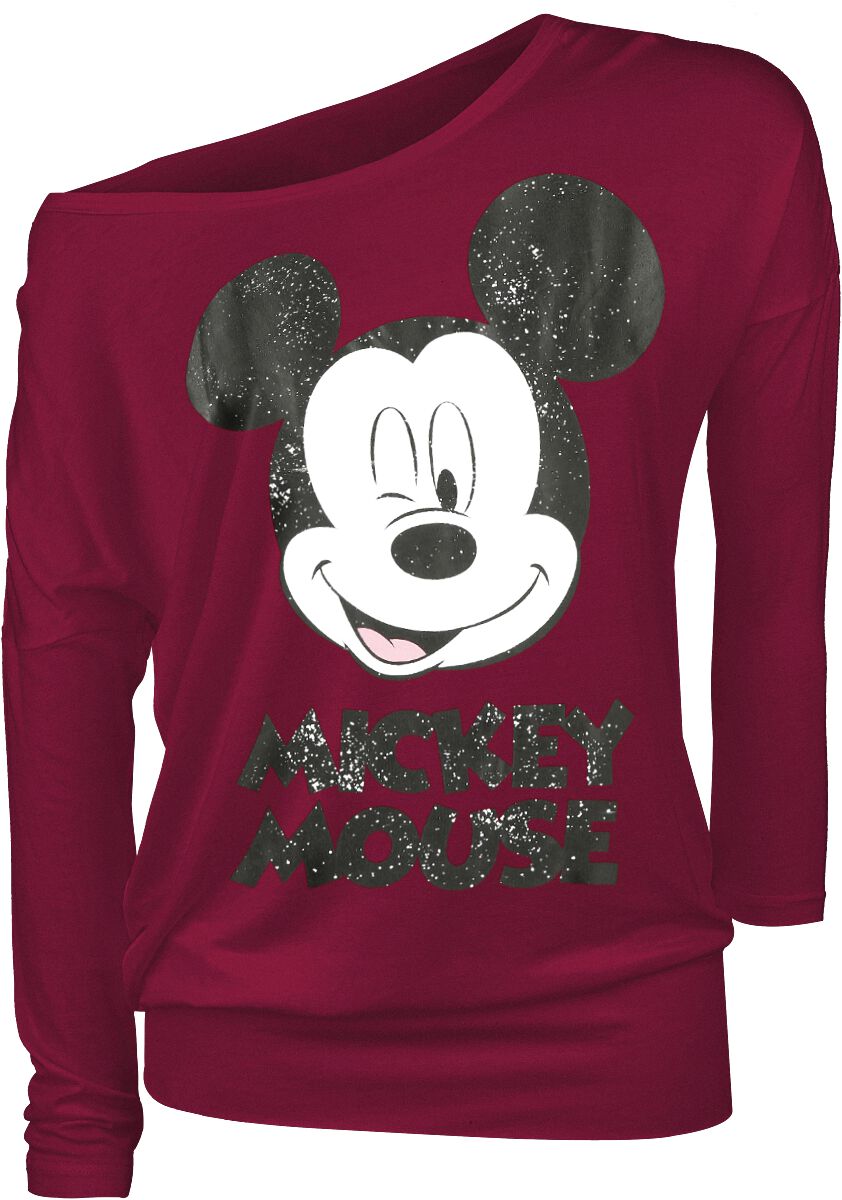 T-shirt manches longues Disney de Mickey & Minnie Mouse - Clin D'Œil - XS à 4XL - pour Femme - rouge - Mickey & Minnie Mouse