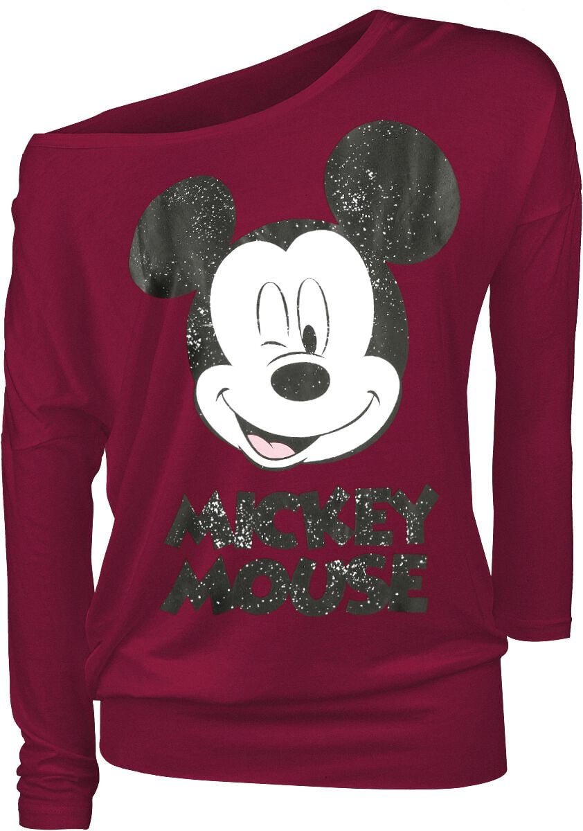 T-shirt manches longues Disney de Mickey & Minnie Mouse - Clin D'Œil - XS à 5XL - pour Femme - rouge - Mickey & Minnie Mouse