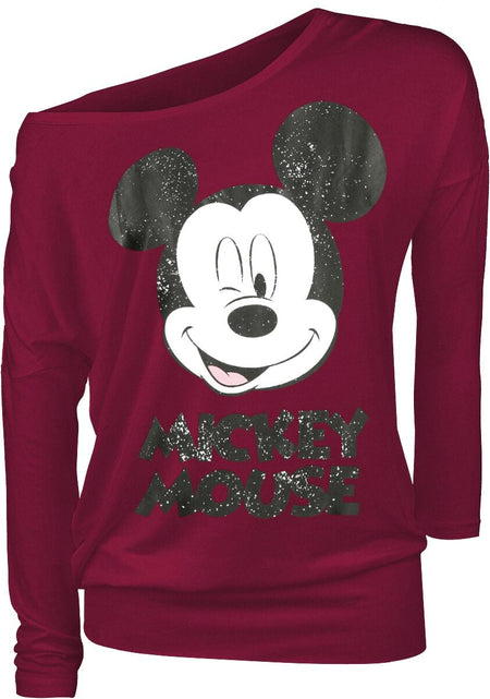 T-shirt manches longues Disney de Mickey & Minnie Mouse - Clin D'Œil - XS à 5XL - pour Femme - rouge - Mickey & Minnie Mouse