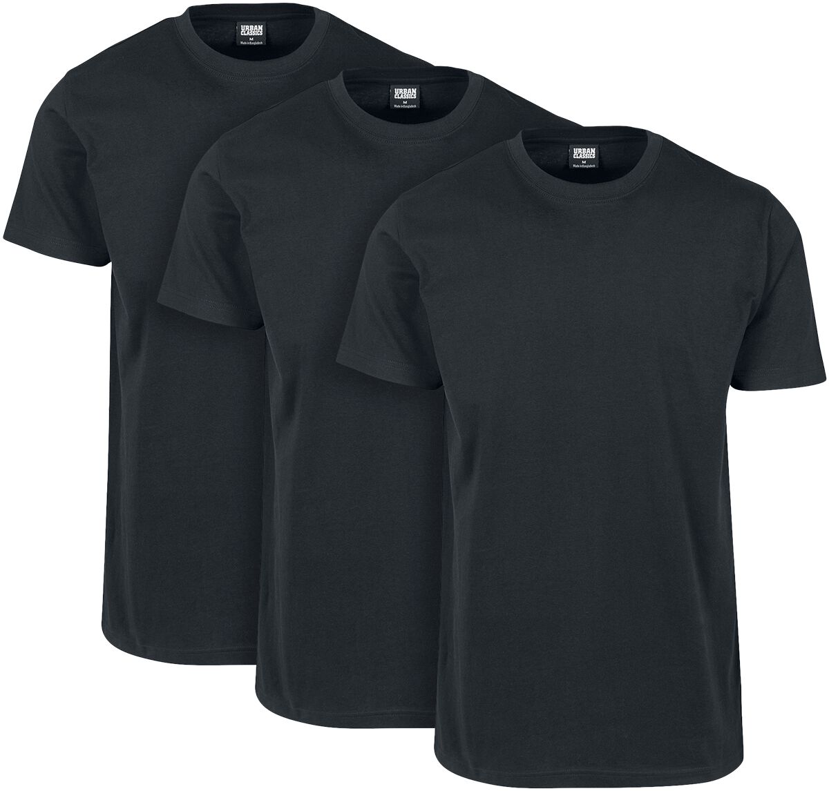 T-Shirt Manches courtes  de Urban Classics - Lot de 3 T-shirts Basiques - S à 5XL - pour Homme - noir - Urban Classics