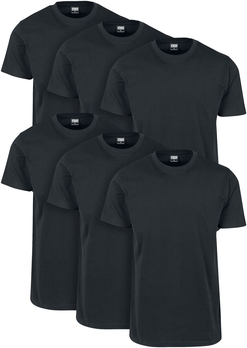 T-Shirt Manches courtes  de Urban Classics - Lot de 6 T-shirts Basiques - S à 5XL - pour Homme - noir - Urban Classics