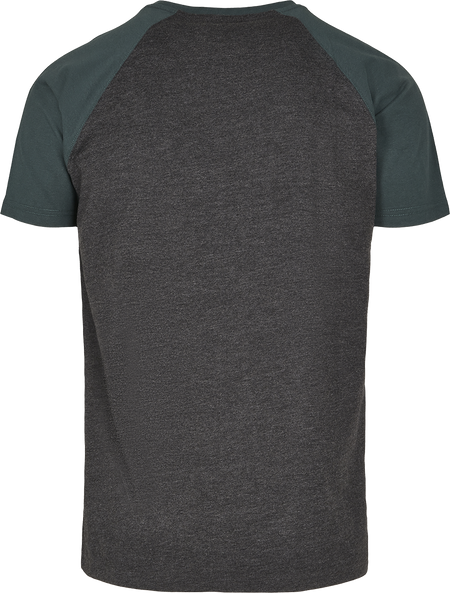 T-Shirt Manches courtes  de Urban Classics - T-Shirt Raglan Contrast - S à XXL - pour Homme - anthracite/vert - Urban Classics - View 2