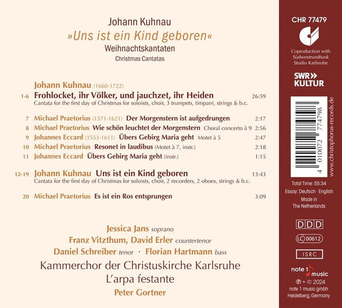 Uns Ist Ein Kind Geboren - Christmas Cantatas - Front Cover