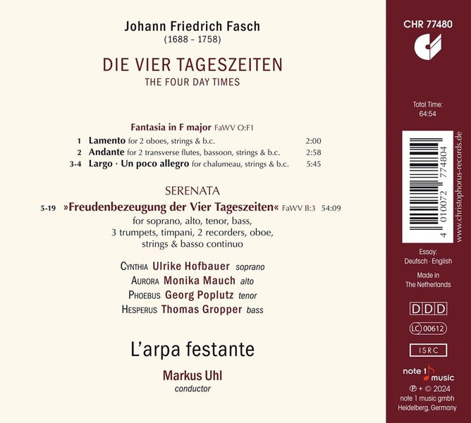 Die Vier Tageszeiten - Front Cover