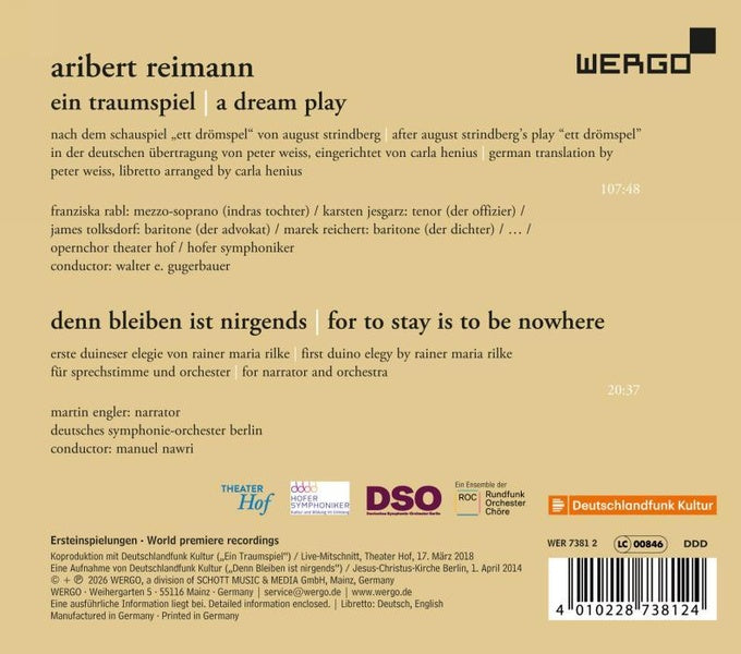 Ein Traumspiel / Denn Bleiben Ist Nirgends - Front Cover