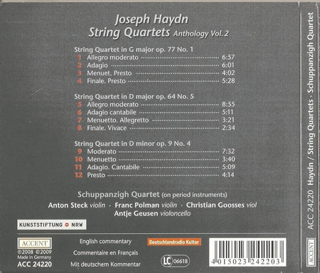 Quatuors à cordes (anthologie /vol.2) - Front Cover