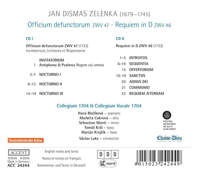 Officium defunctorum zwv 47 requiem zwv 46 - Front Cover