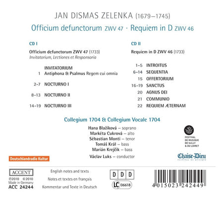 Officium defunctorum zwv 47 requiem zwv 46 - Front Cover
