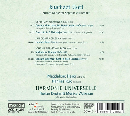 Jauchzet Gott - Musique sacrée pour soprano et trompette - Front Cover