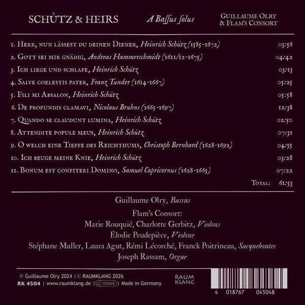 Schütz & Heirs - A Bassus Solus - Front Cover