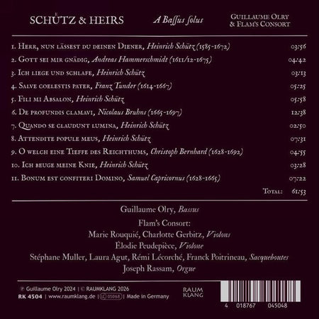 Schütz & Heirs - A Bassus Solus - Front Cover