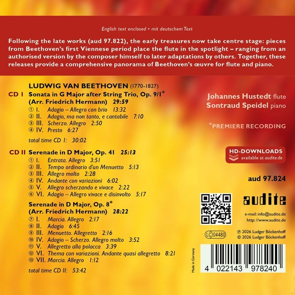 Œuvres de jeunesse pour flûte et piano - Front Cover
