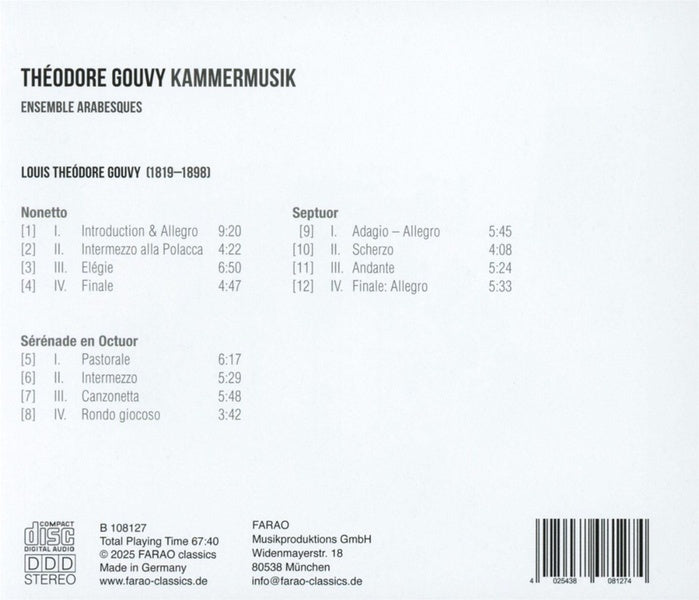 Gouvy, Théodore : Musique de Chambre - Front Cover