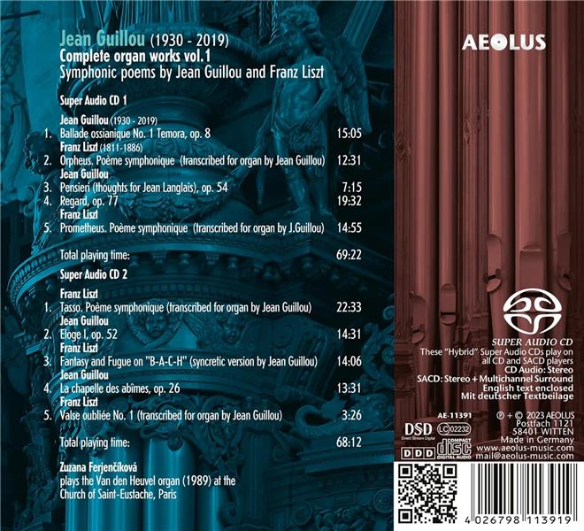 Organ Works Volume 1 / Symphonic Poems - Front Cover