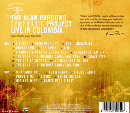 LIVE IN COLOMBIA - Back Cover