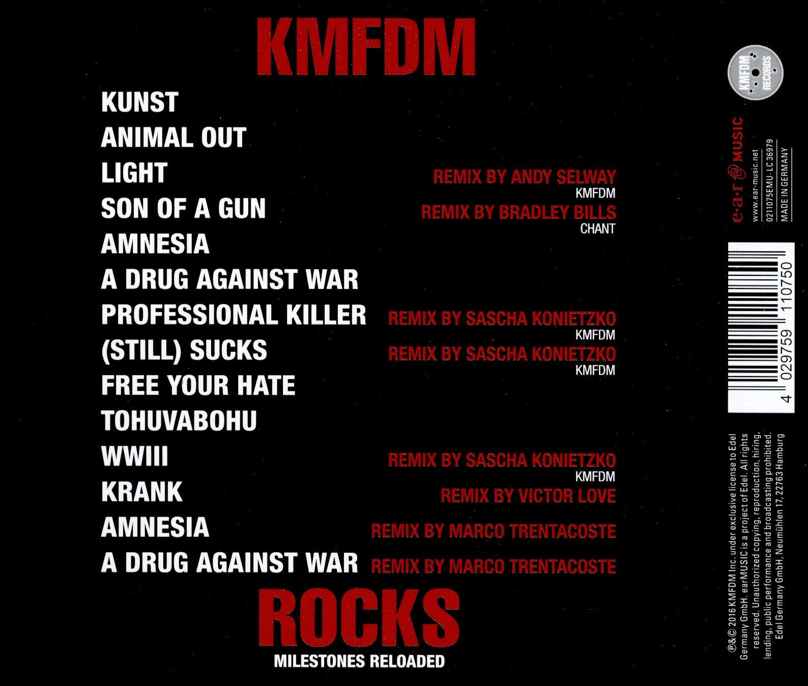 ROCKS MILESTONES RELOADED - Back Cover