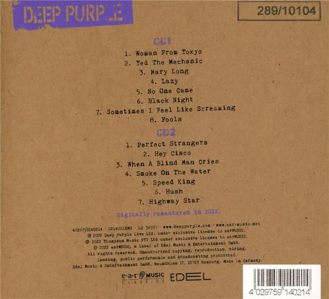 Live in Hong Kong 2001 - Front Cover
