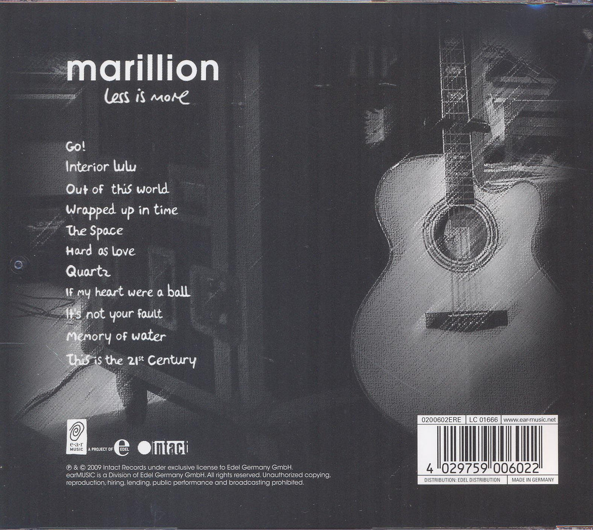LESS IS MORE (VINYLE EDITION) - Back Cover