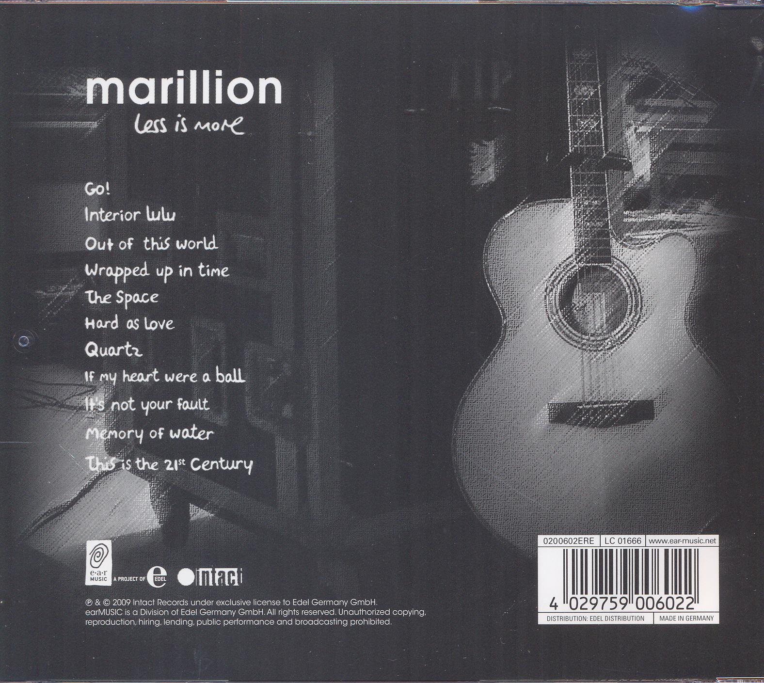 LESS IS MORE (VINYLE EDITION) - Back Cover