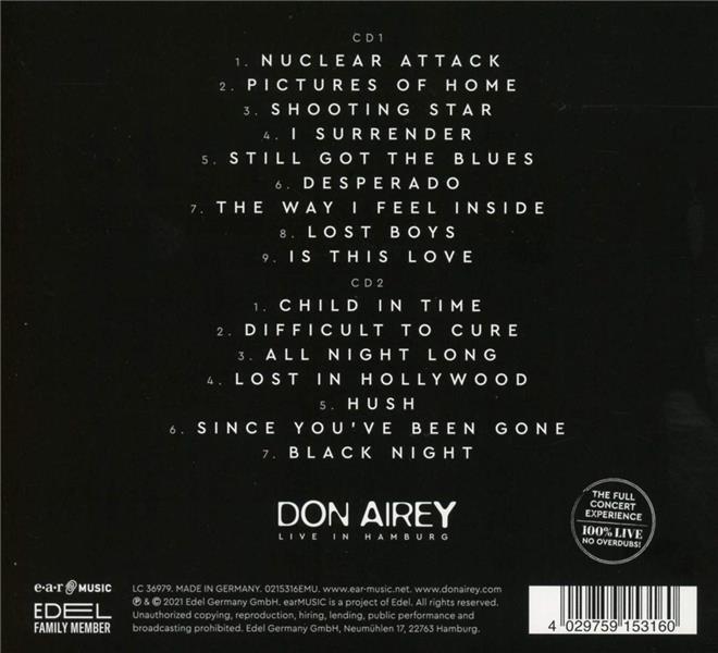 Live In Hamburg - Front Cover