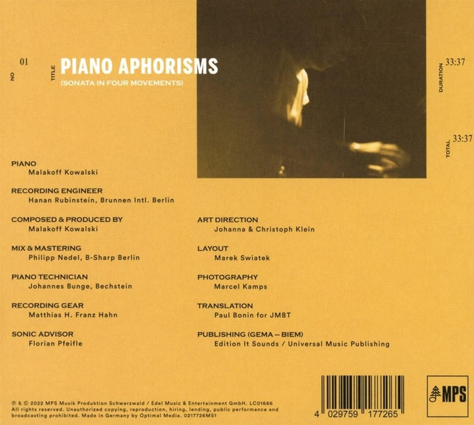 Piano Aphorisms - Front Cover