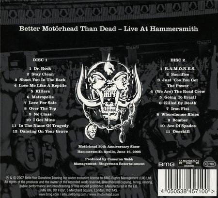 Better motörhead than dead : live at Hammersmith - Front Cover