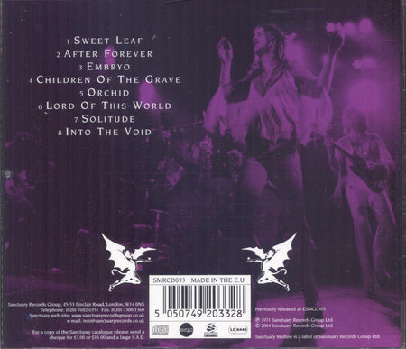 Master of Reality - Back Cover