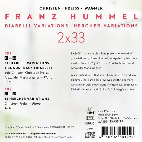 2x33 for Piano - Front Cover