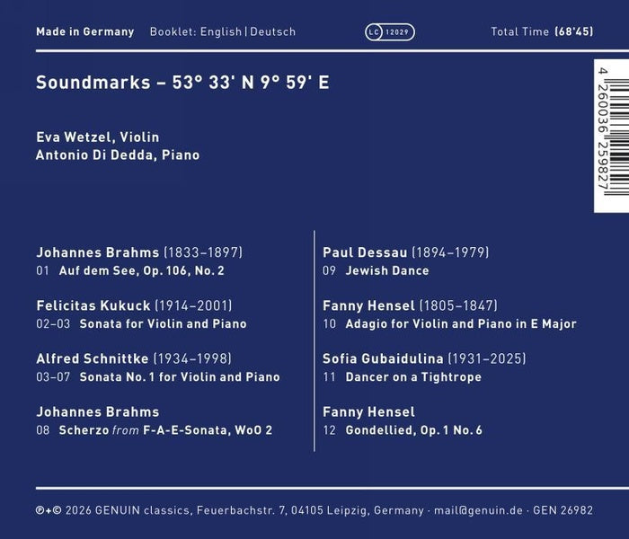 Soundmarks : Musique pour violon et piano des 19 et 20e siècles - Front Cover