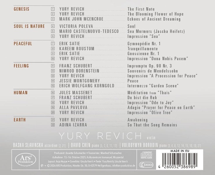 Peace - Yury Revich - Front Cover