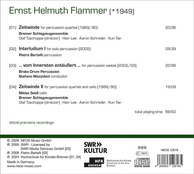 Ernst Helmuth Flammer Works For Percussion - Front Cover