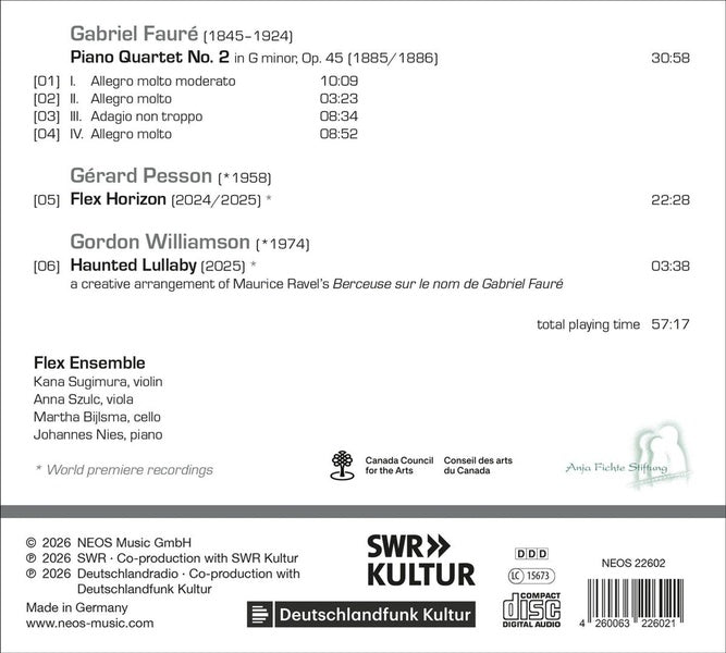 Flex Horizon Gabriel Faure Gerard Pesson Gordon Williamson - Front Cover