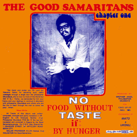 No Food Without Taste If By Hunger - Vinyle Orange 180Gr - Front Cover