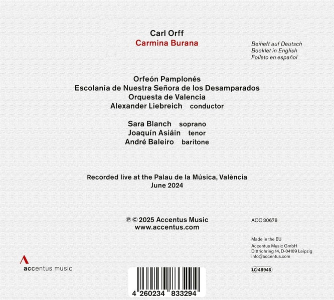 Carmina Burana - Front Cover