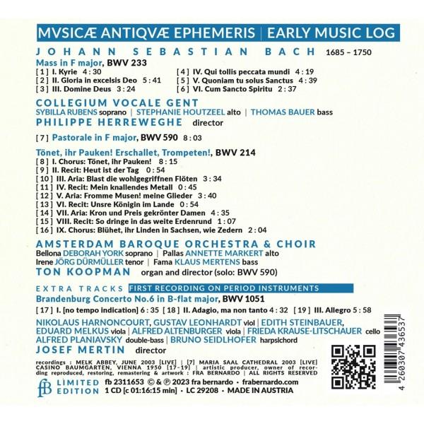 Bach : Early Music Log - Front Cover