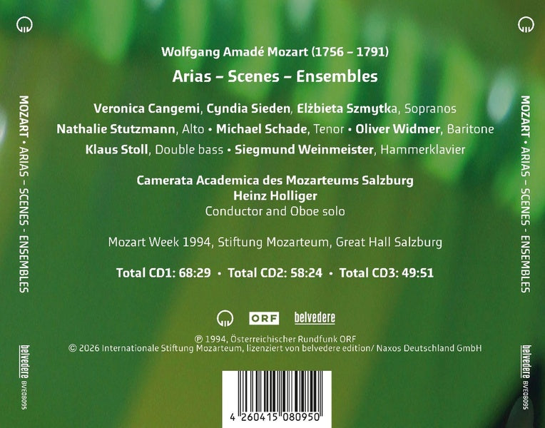 Mozart Week 1994 : Ombra felice - Front Cover