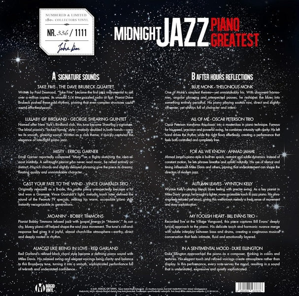 Midnight Jazz - Piano Greatest - Front Cover