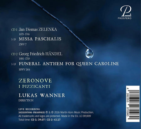 Zelenka: Missa Paschalis, ZWV 7 - Handel: Funeral Anthem for Queen Caroline, HWV 264 - Front Cover