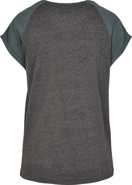 T-Shirt Manches courtes  de Urban Classics - T-shirt Manches Raglan Femme - XS à 4XL - pour Femme - anthracite/vert - Urban Classics - View 2