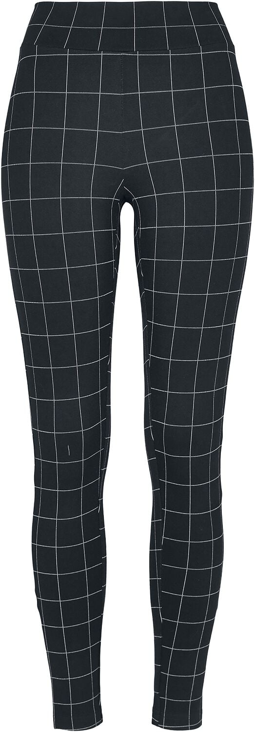 Legging  de Urban Classics - Legging Taille Haute à Carreaux - XS à 5XL - pour Femme - noir/blanc - Urban Classics