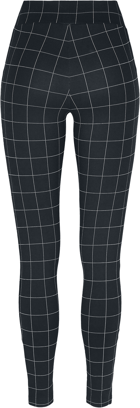 Legging  de Urban Classics - Legging Taille Haute à Carreaux - XS à 5XL - pour Femme - noir/blanc - Urban Classics - View 2