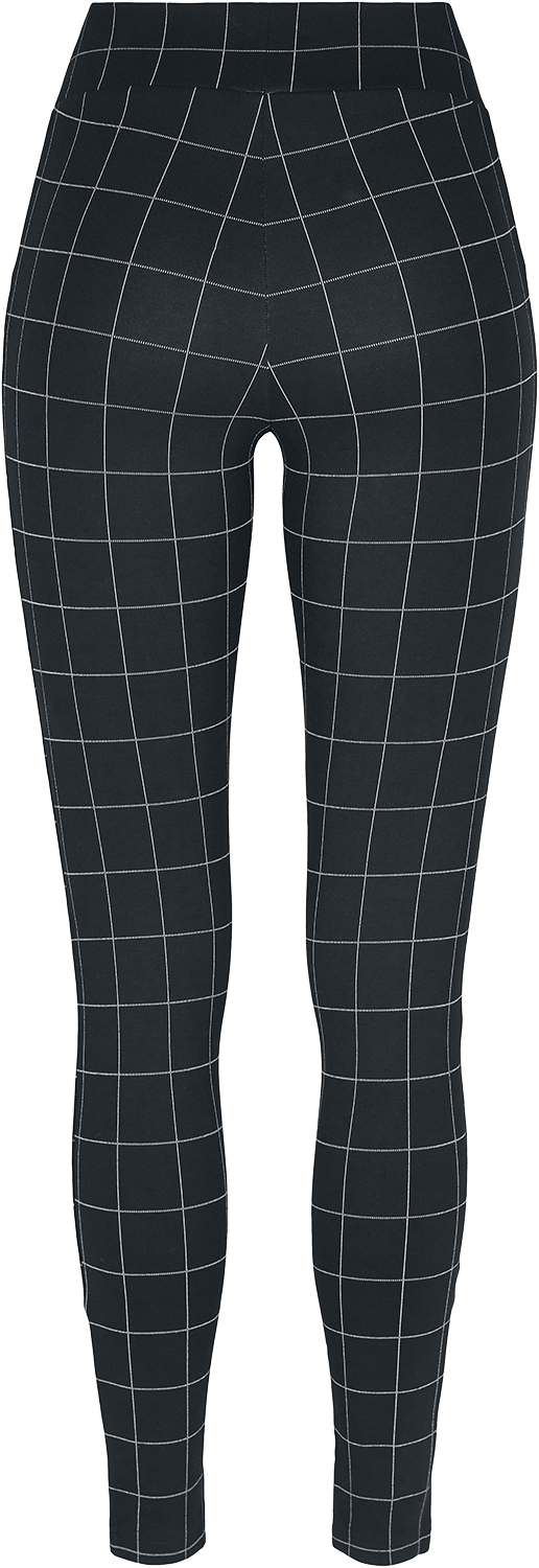 Legging  de Urban Classics - Legging Taille Haute à Carreaux - XS à 5XL - pour Femme - noir/blanc - Urban Classics - View 2