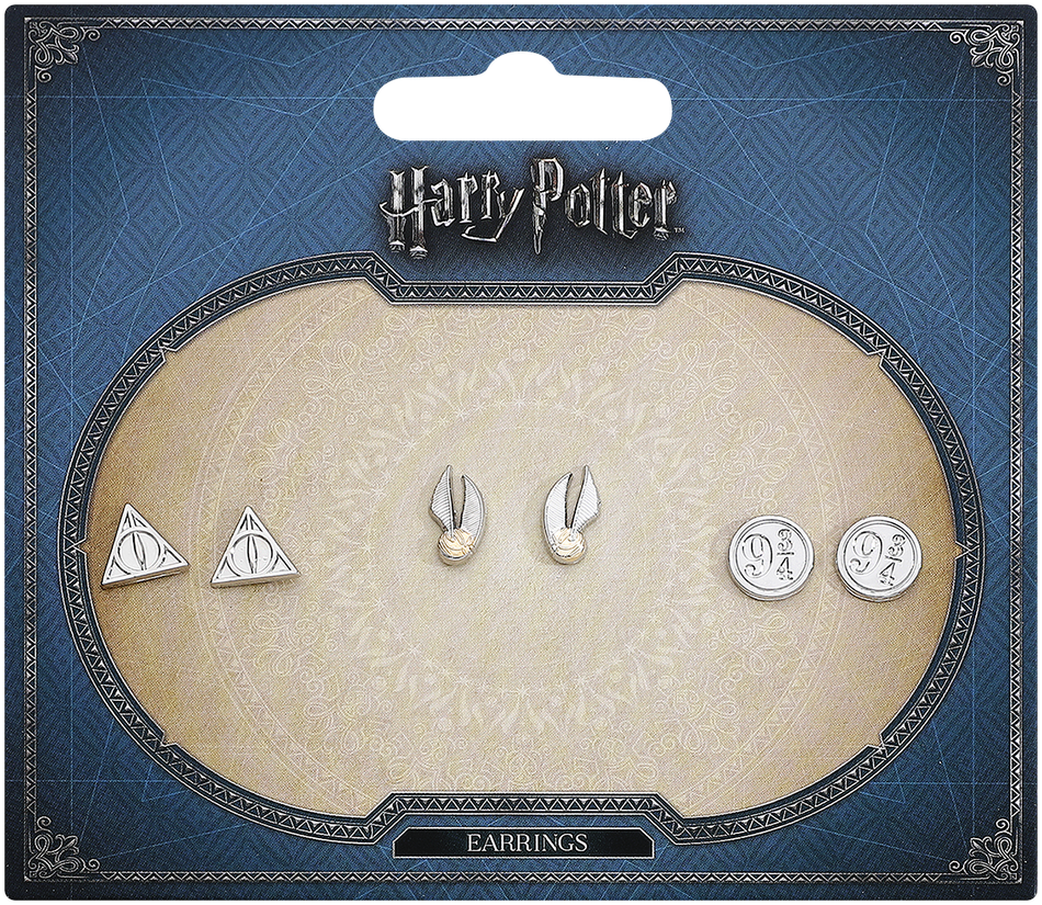 Set de boucles d'oreilles  de Harry Potter - Symbols - pour Femme - couleur argent - Harry Potter - View 2